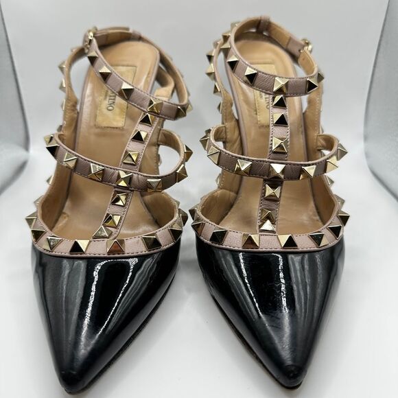 Pre-loved VALENTINO GARAVANI Patent Leather Rockstud Ankle Strap Pumps Size 36 - Picture 14 of 17